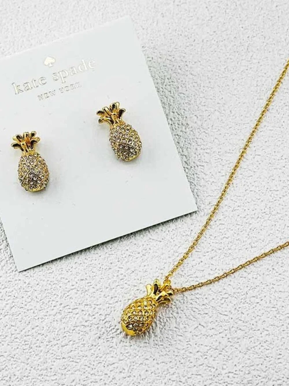 Kate Spade Pineapple Earring and Necklace Set